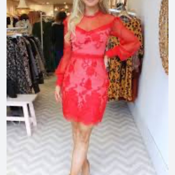 Three Floor Couture Red Dress - Picture 11 of 11